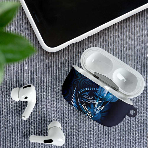 Personalised All Blue New Zealand Darts AirPods Case Aoteroa Fern Maori Galaxy Style - Aussie Hoodie