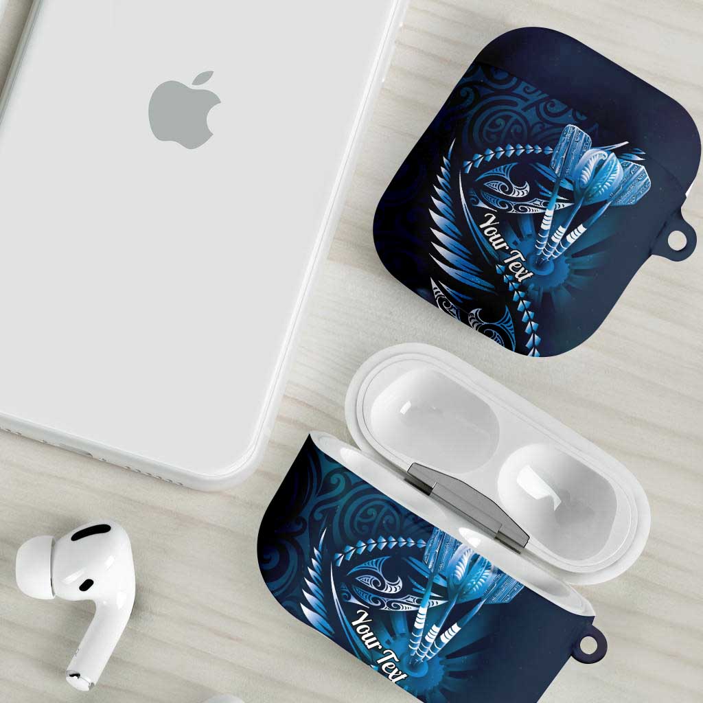Personalised All Blue New Zealand Darts AirPods Case Aoteroa Fern Maori Galaxy Style - Aussie Hoodie