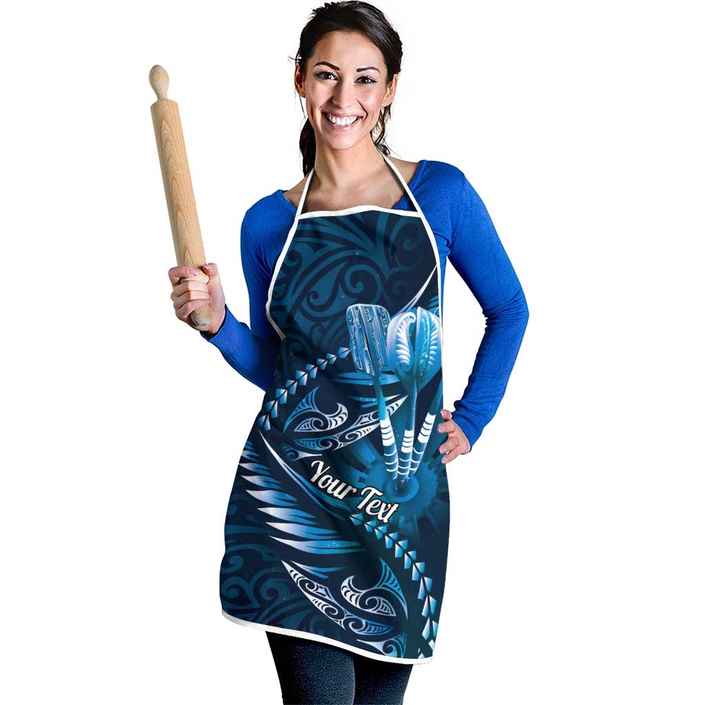 Personalised All Blue New Zealand Darts Apron Aoteroa Fern Maori Galaxy Style - Aussie Hoodie