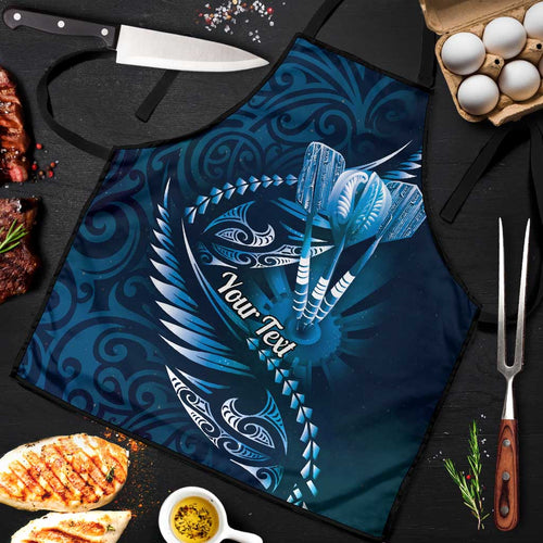 Personalised All Blue New Zealand Darts Apron Aoteroa Fern Maori Galaxy Style - Aussie Hoodie