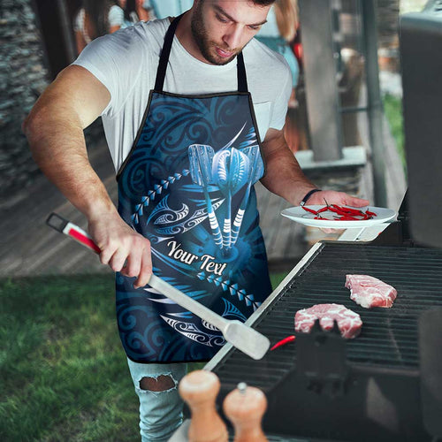 Personalised All Blue New Zealand Darts Apron Aoteroa Fern Maori Galaxy Style - Aussie Hoodie