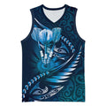 Personalised All Blue New Zealand Darts Basketball Jersey Aoteroa Fern Maori Galaxy Style - Aussie Hoodie