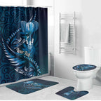 Personalised All Blue New Zealand Darts Bathroom Set Aoteroa Fern Maori Galaxy Style - Aussie Hoodie