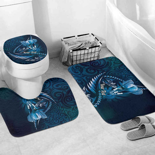 Personalised All Blue New Zealand Darts Bathroom Set Aoteroa Fern Maori Galaxy Style - Aussie Hoodie