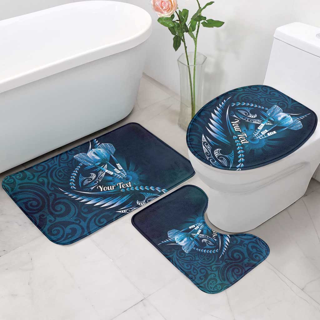 Personalised All Blue New Zealand Darts Bathroom Set Aoteroa Fern Maori Galaxy Style - Aussie Hoodie