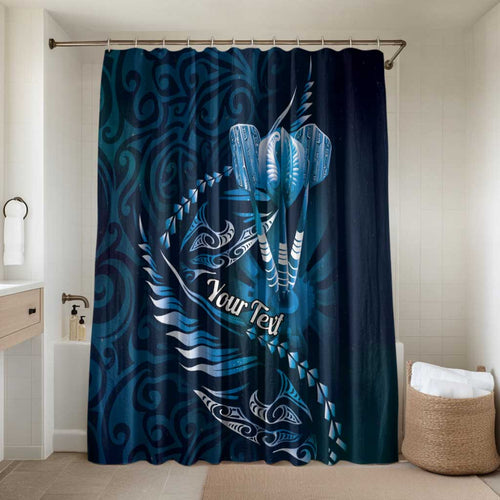 Personalised All Blue New Zealand Darts Bathroom Set Aoteroa Fern Maori Galaxy Style - Aussie Hoodie