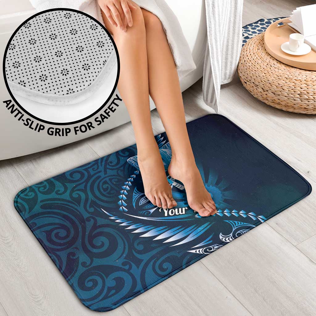 Personalised All Blue New Zealand Darts Bathroom Set Aoteroa Fern Maori Galaxy Style - Aussie Hoodie