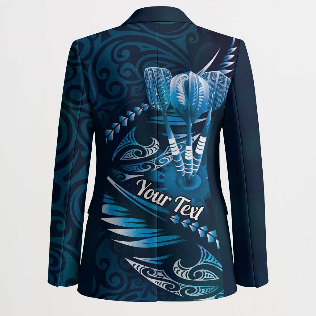 Personalised All Blue New Zealand Darts Blazer Aoteroa Fern Maori Galaxy Style - Aussie Hoodie
