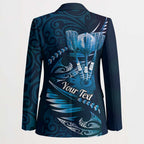 Personalised All Blue New Zealand Darts Blazer Aoteroa Fern Maori Galaxy Style - Aussie Hoodie