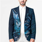 Personalised All Blue New Zealand Darts Blazer Aoteroa Fern Maori Galaxy Style - Aussie Hoodie
