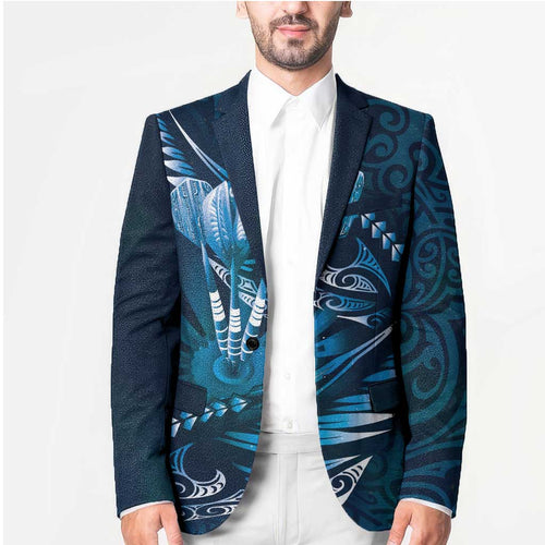 Personalised All Blue New Zealand Darts Blazer Aoteroa Fern Maori Galaxy Style - Aussie Hoodie