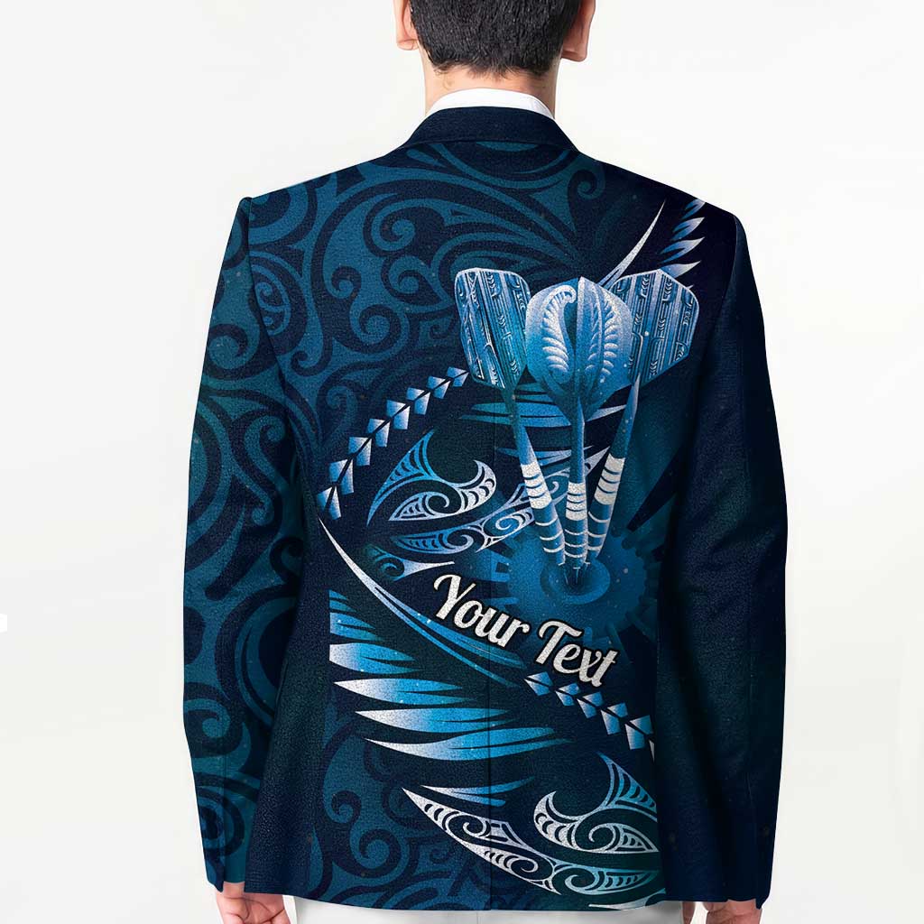 Personalised All Blue New Zealand Darts Blazer Aoteroa Fern Maori Galaxy Style - Aussie Hoodie