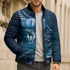 Personalised All Blue New Zealand Darts Bomber Puffer Jacket Aoteroa Fern Maori Galaxy Style - Aussie Hoodie