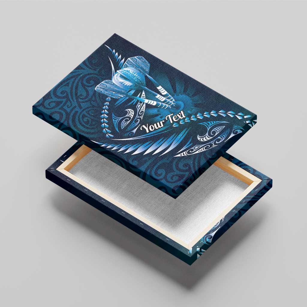 Personalised All Blue New Zealand Darts Canvas Wall Art Aoteroa Fern Maori Galaxy Style