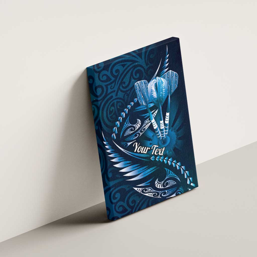 Personalised All Blue New Zealand Darts Canvas Wall Art Aoteroa Fern Maori Galaxy Style