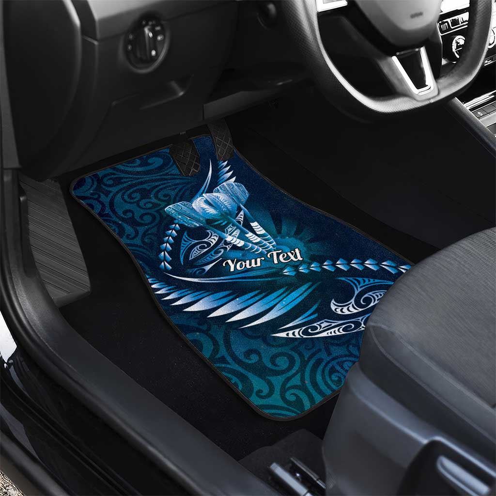 Personalised All Blue New Zealand Darts Car Mats Aoteroa Fern Maori Galaxy Style