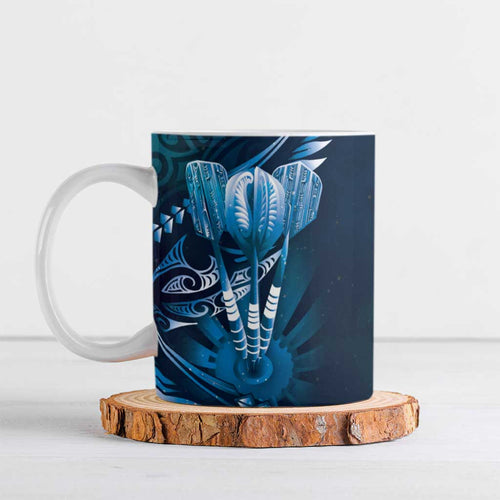 All Blue New Zealand Darts Ceramic Mug Aoteroa Fern Maori Galaxy Style - Aussie Hoodie