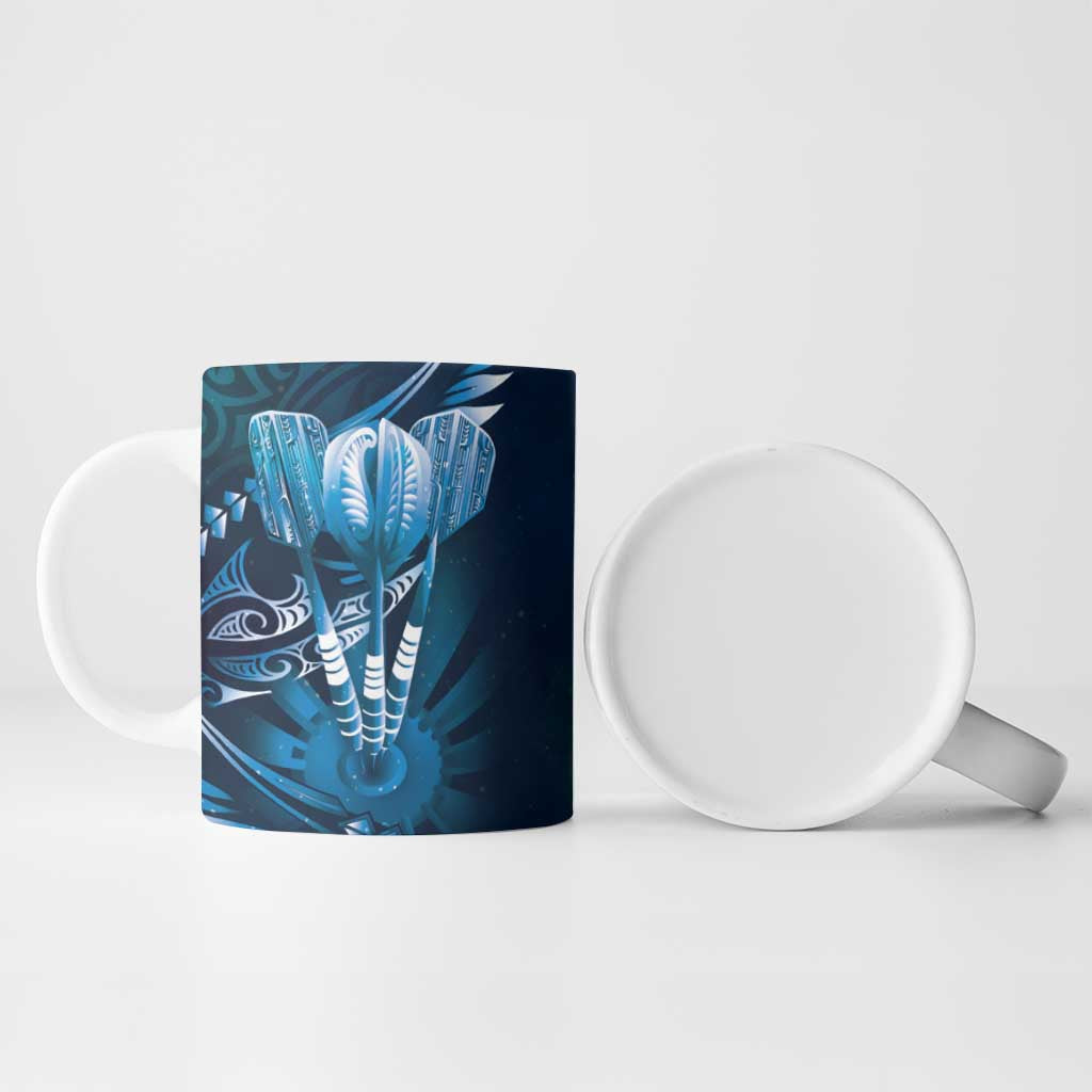 All Blue New Zealand Darts Ceramic Mug Aoteroa Fern Maori Galaxy Style - Aussie Hoodie