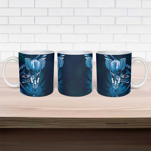 All Blue New Zealand Darts Ceramic Mug Aoteroa Fern Maori Galaxy Style - Aussie Hoodie