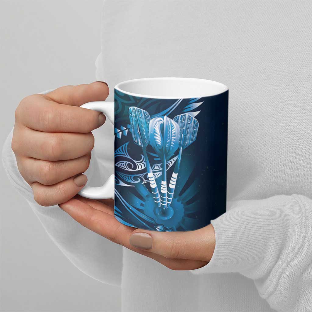 All Blue New Zealand Darts Ceramic Mug Aoteroa Fern Maori Galaxy Style - Aussie Hoodie