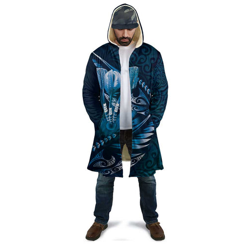 Personalised All Blue New Zealand Darts Cloak Aoteroa Fern Maori Galaxy Style - Aussie Hoodie
