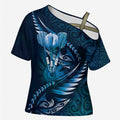 Personalised All Blue New Zealand Darts Cross Shoulder Shirt Aoteroa Fern Maori Galaxy Style - Aussie Hoodie