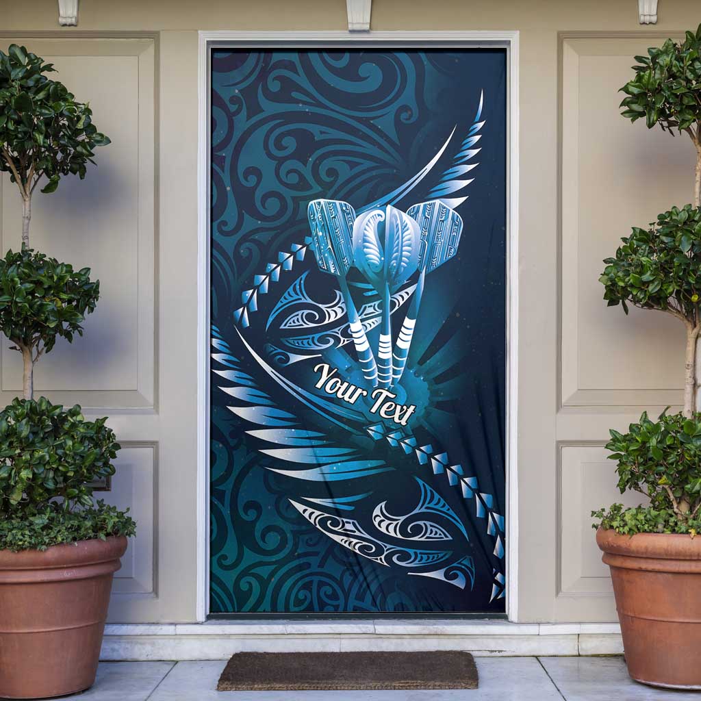Personalised All Blue New Zealand Darts Door Cover Aoteroa Fern Maori Galaxy Style - Aussie Hoodie