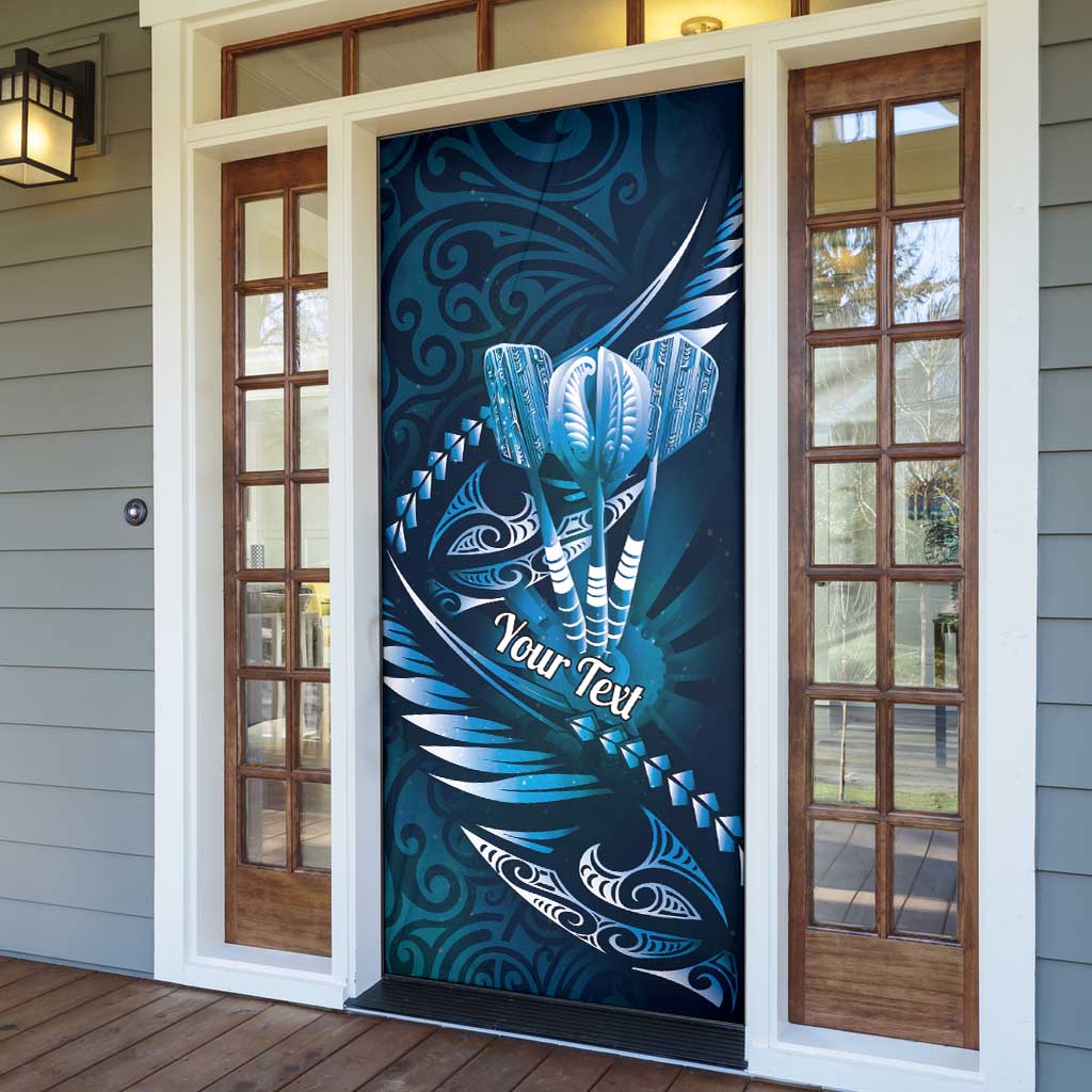 Personalised All Blue New Zealand Darts Door Cover Aoteroa Fern Maori Galaxy Style - Aussie Hoodie