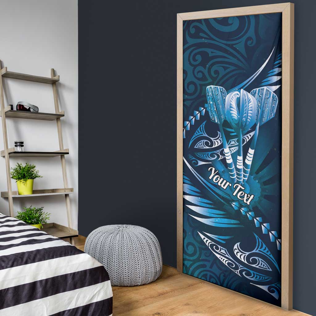 Personalised All Blue New Zealand Darts Door Cover Aoteroa Fern Maori Galaxy Style - Aussie Hoodie