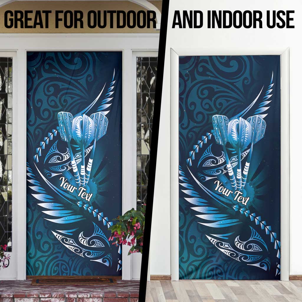 Personalised All Blue New Zealand Darts Door Cover Aoteroa Fern Maori Galaxy Style - Aussie Hoodie