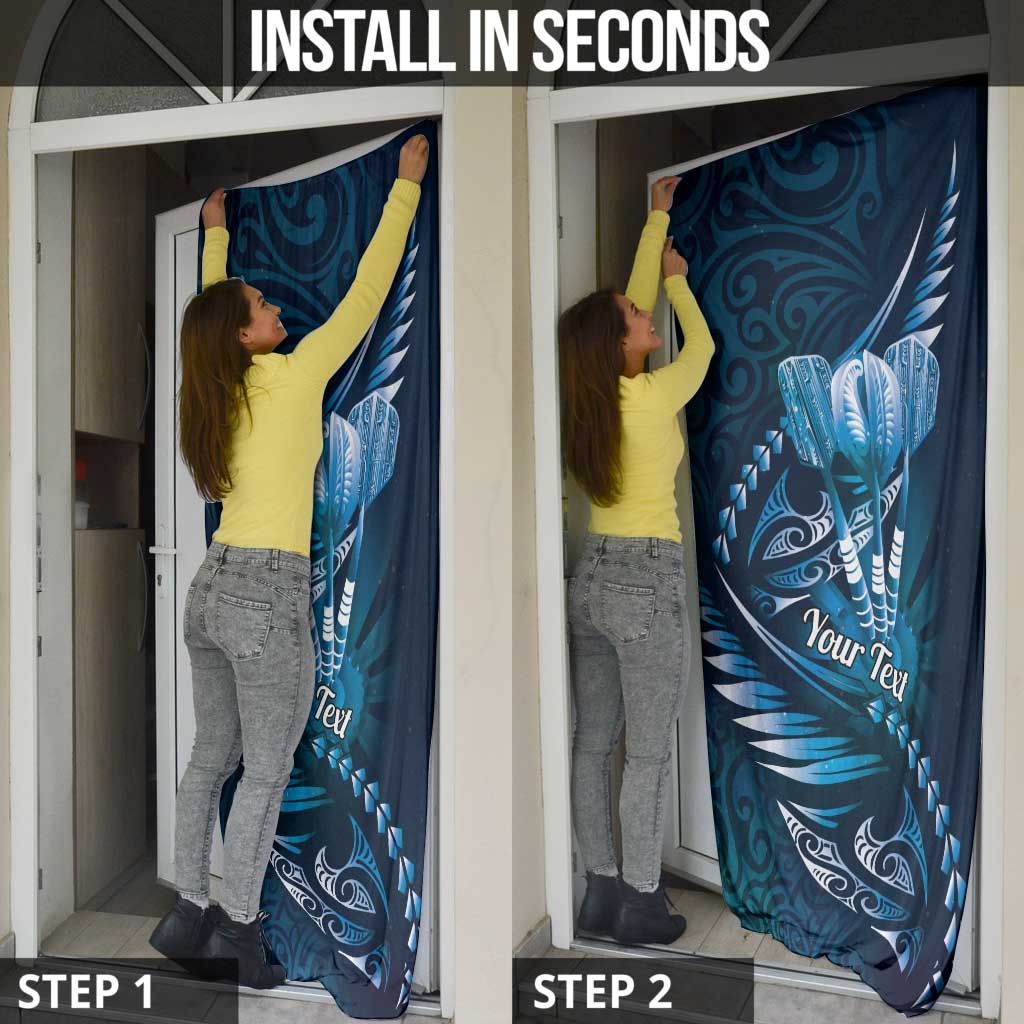 Personalised All Blue New Zealand Darts Door Cover Aoteroa Fern Maori Galaxy Style - Aussie Hoodie