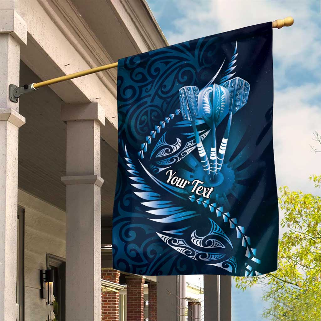 Personalised All Blue New Zealand Darts Garden Flag Aoteroa Fern Maori Galaxy Style