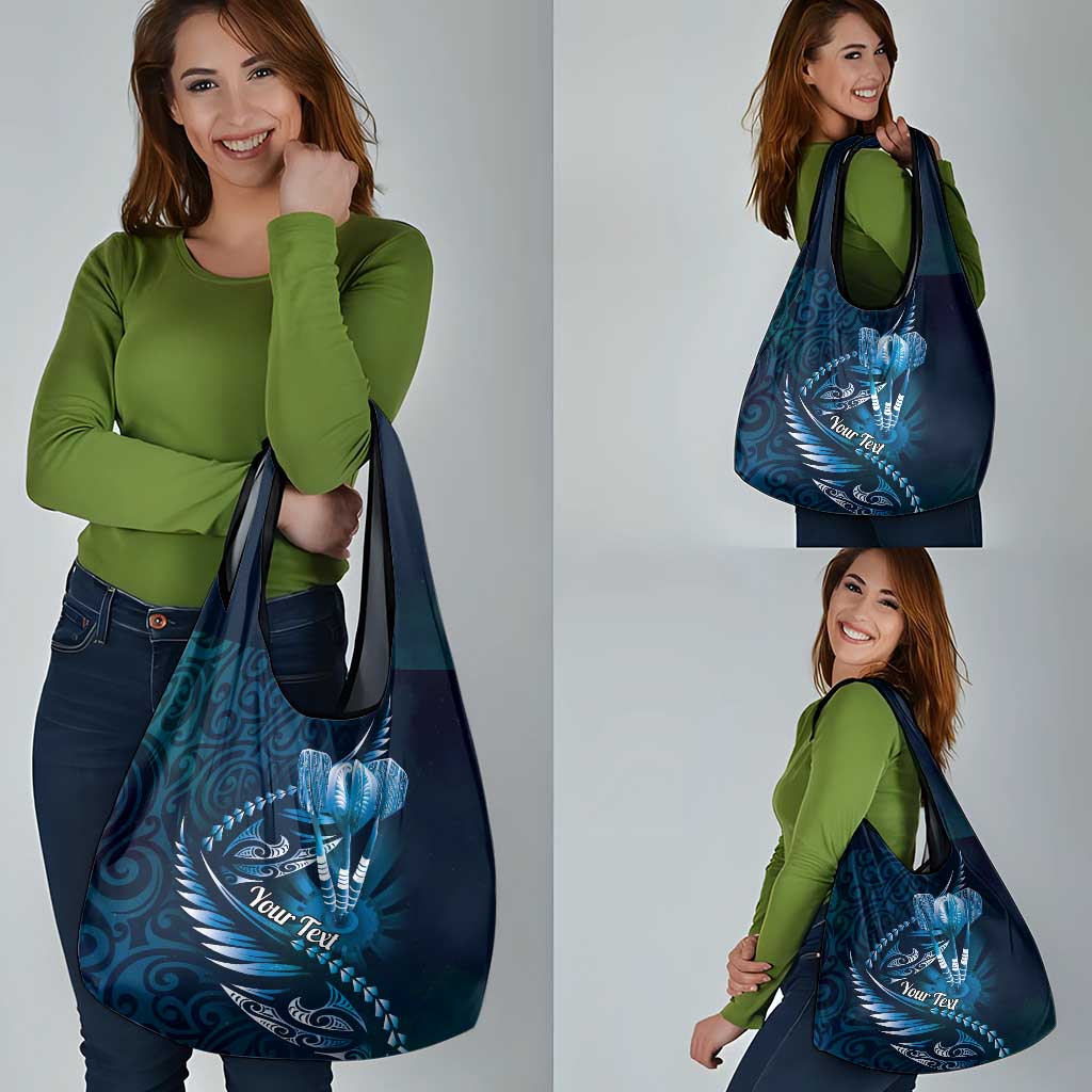 Personalised All Blue New Zealand Darts Grocery Bag Aoteroa Fern Maori Galaxy Style