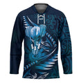 Personalised All Blue New Zealand Darts Hockey Jersey Aoteroa Fern Maori Galaxy Style - Aussie Hoodie