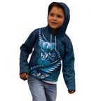 Personalised All Blue New Zealand Darts Kid Hoodie Aoteroa Fern Maori Galaxy Style