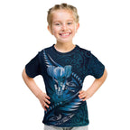 Personalised All Blue New Zealand Darts Kid T Shirt Aoteroa Fern Maori Galaxy Style
