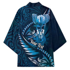 Personalised All Blue New Zealand Darts Kimono Aoteroa Fern Maori Galaxy Style - Aussie Hoodie