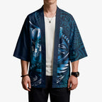 Personalised All Blue New Zealand Darts Kimono Aoteroa Fern Maori Galaxy Style - Aussie Hoodie