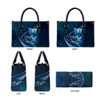 Personalised All Blue New Zealand Darts Leather Bag Aoteroa Fern Maori Galaxy Style - Aussie Hoodie