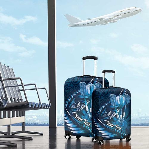 Personalised All Blue New Zealand Darts Luggage Cover Aoteroa Fern Maori Galaxy Style