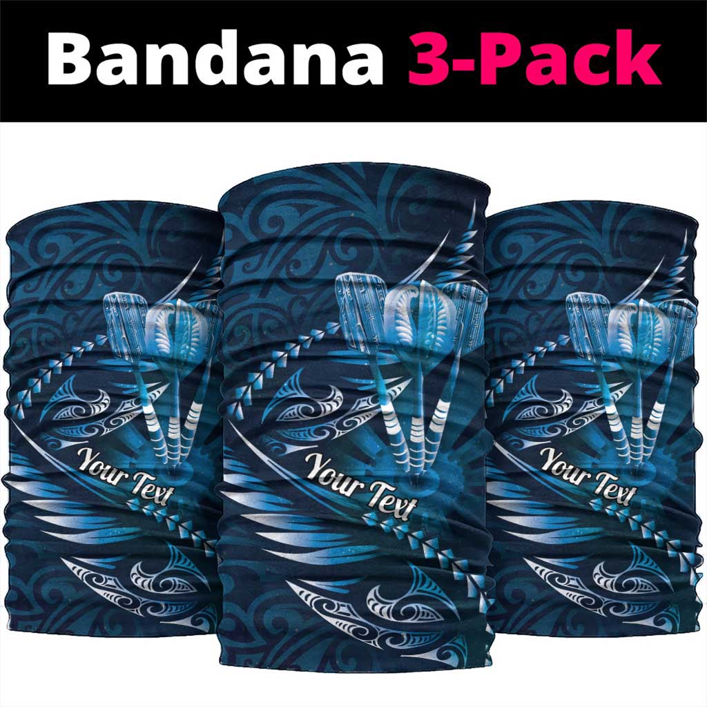 Personalised All Blue New Zealand Darts Neck Gaiter Aoteroa Fern Maori Galaxy Style - Aussie Hoodie