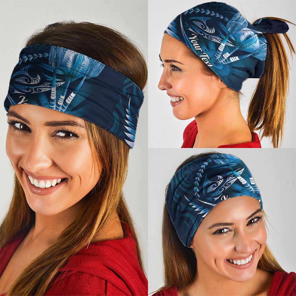 Personalised All Blue New Zealand Darts Neck Gaiter Aoteroa Fern Maori Galaxy Style - Aussie Hoodie