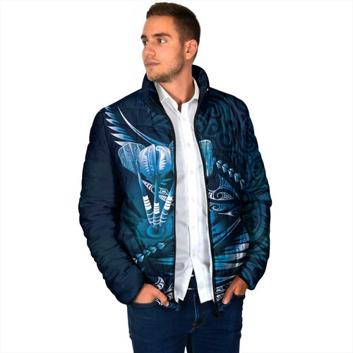 Personalised All Blue New Zealand Darts Padded Jacket Aoteroa Fern Maori Galaxy Style - Aussie Hoodie