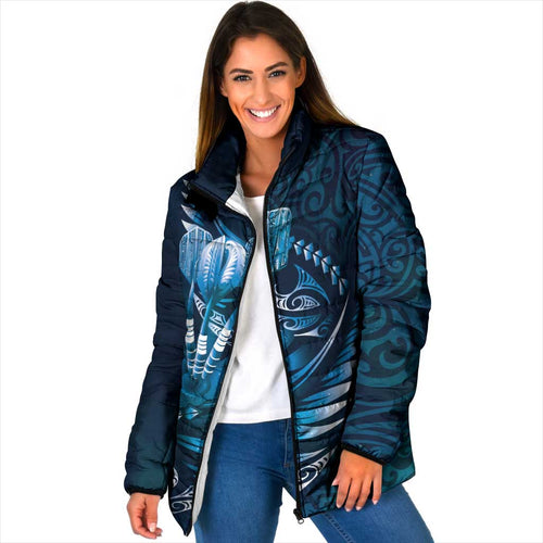 Personalised All Blue New Zealand Darts Padded Jacket Aoteroa Fern Maori Galaxy Style - Aussie Hoodie