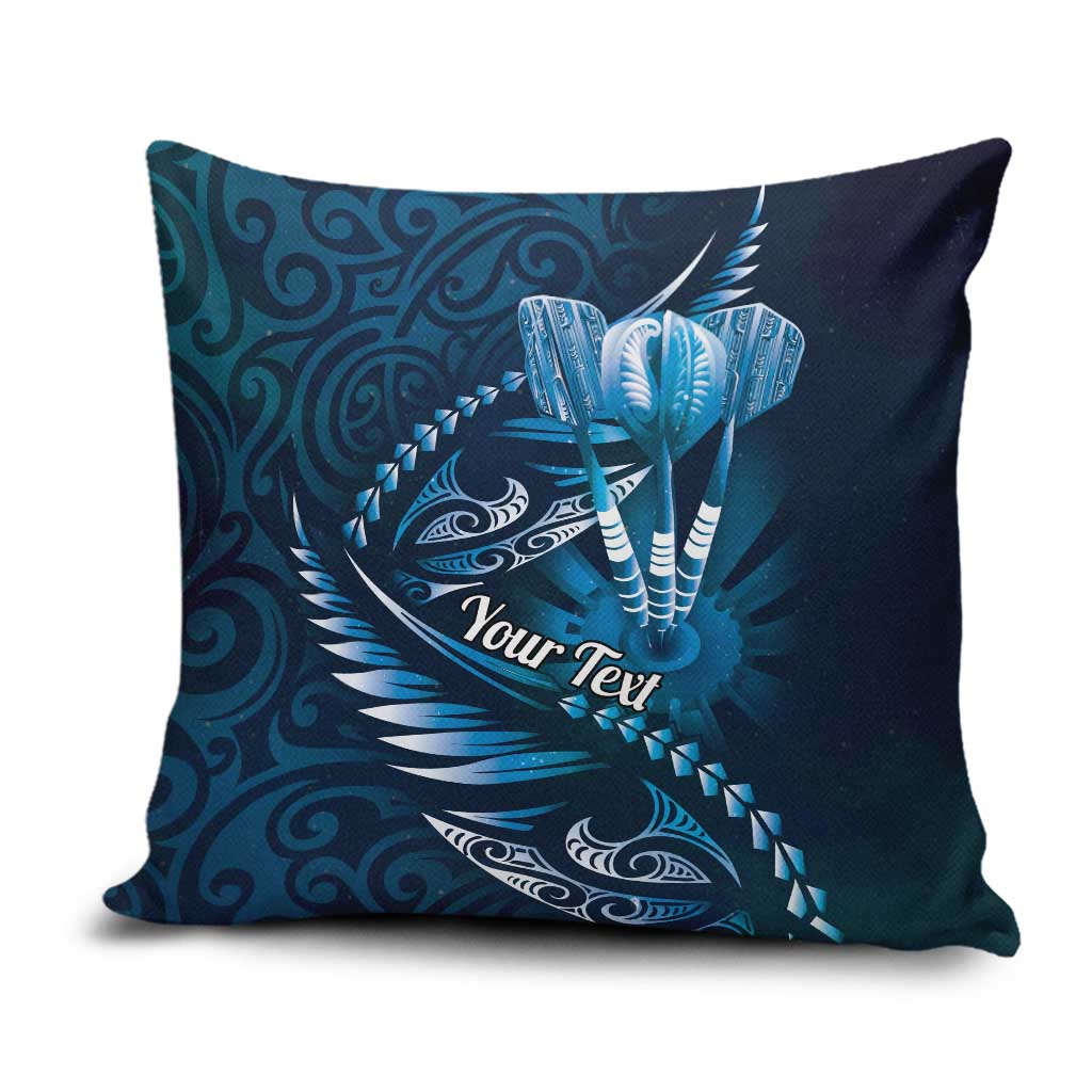 Personalised All Blue New Zealand Darts Pillow Cover Aoteroa Fern Maori Galaxy Style - Aussie Hoodie
