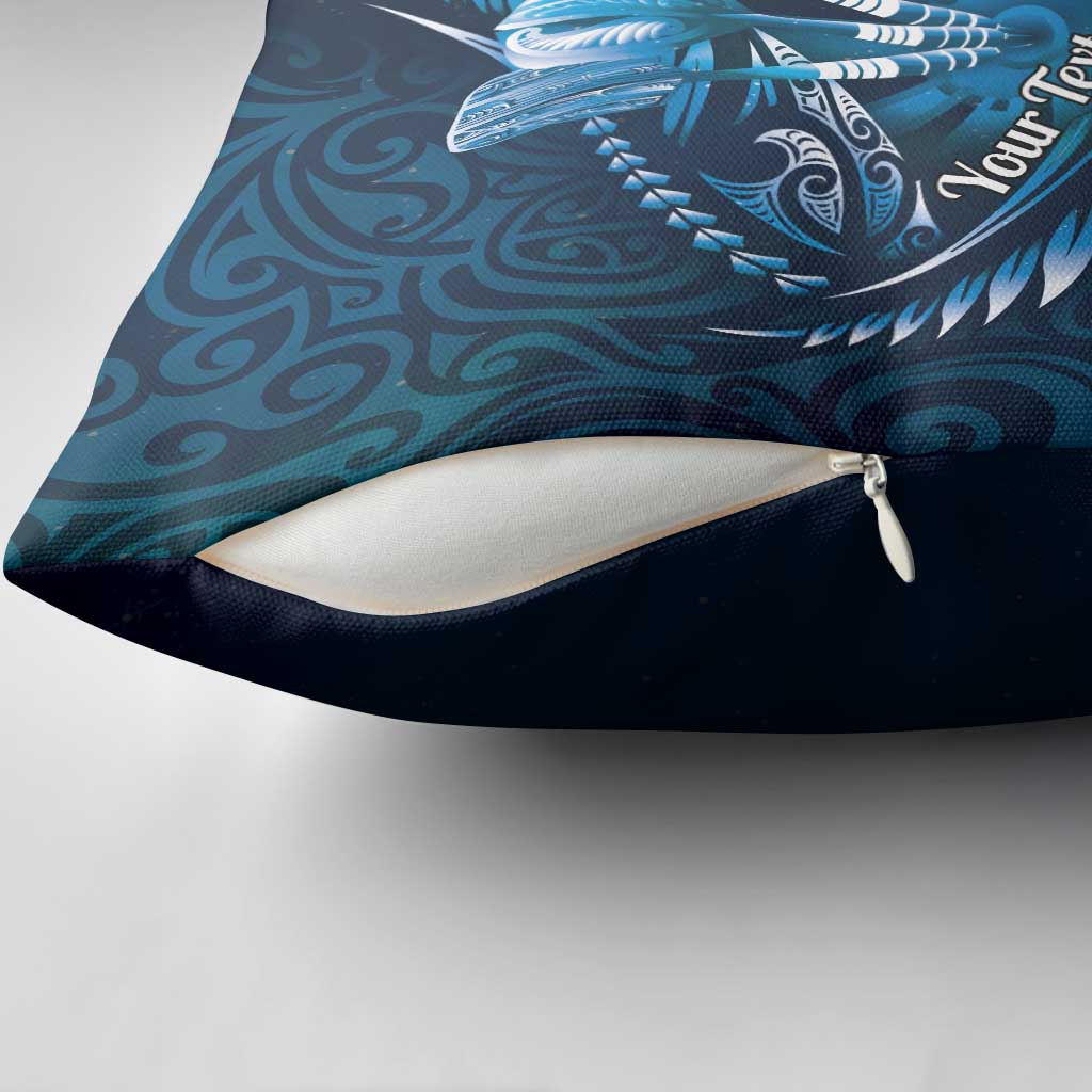 Personalised All Blue New Zealand Darts Pillow Cover Aoteroa Fern Maori Galaxy Style - Aussie Hoodie