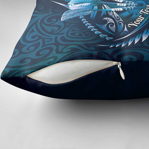 Personalised All Blue New Zealand Darts Pillow Cover Aoteroa Fern Maori Galaxy Style - Aussie Hoodie