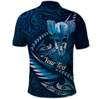 Personalised All Blue New Zealand Darts Polo Shirt Aoteroa Fern Maori Galaxy Style