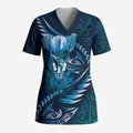 Personalised All Blue New Zealand Darts Scrub Top Aoteroa Fern Maori Galaxy Style - Aussie Hoodie