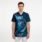 Personalised All Blue New Zealand Darts Scrub Top Aoteroa Fern Maori Galaxy Style - Aussie Hoodie